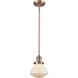 Franklin Restoration Olean LED 6.75 inch Antique Copper Mini Pendant Ceiling Light in Matte White, Franklin Restoration