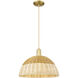 Natural Ballston Dome 1 Light 15.75 inch Satin Gold Mini Pendant Ceiling Light