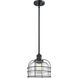 Franklin Restoration Bell Cage 1 Light 9 inch Matte Black Mini Pendant Ceiling Light in Incandescent, Clear, Franklin Restoration