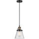Franklin Restoration Cone LED 6 inch Black Antique Brass Mini Pendant Ceiling Light in Seedy