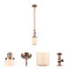 Franklin Restoration Dover LED 5 inch Antique Copper Mini Pendant Ceiling Light in Matte White Glass, Franklin Restoration