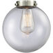 Nouveau 2 Beacon LED 8 inch Brushed Satin Nickel Mini Pendant Ceiling Light in Clear