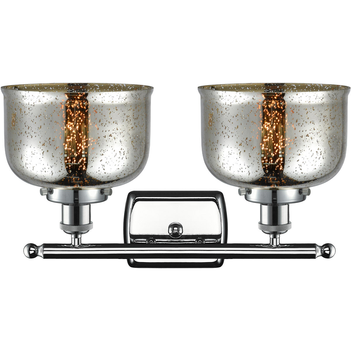 Ballston Bell LED 16 inch Polished Chrome Bath Vanity Light Wall Light in Silver Plated Mercury Glass