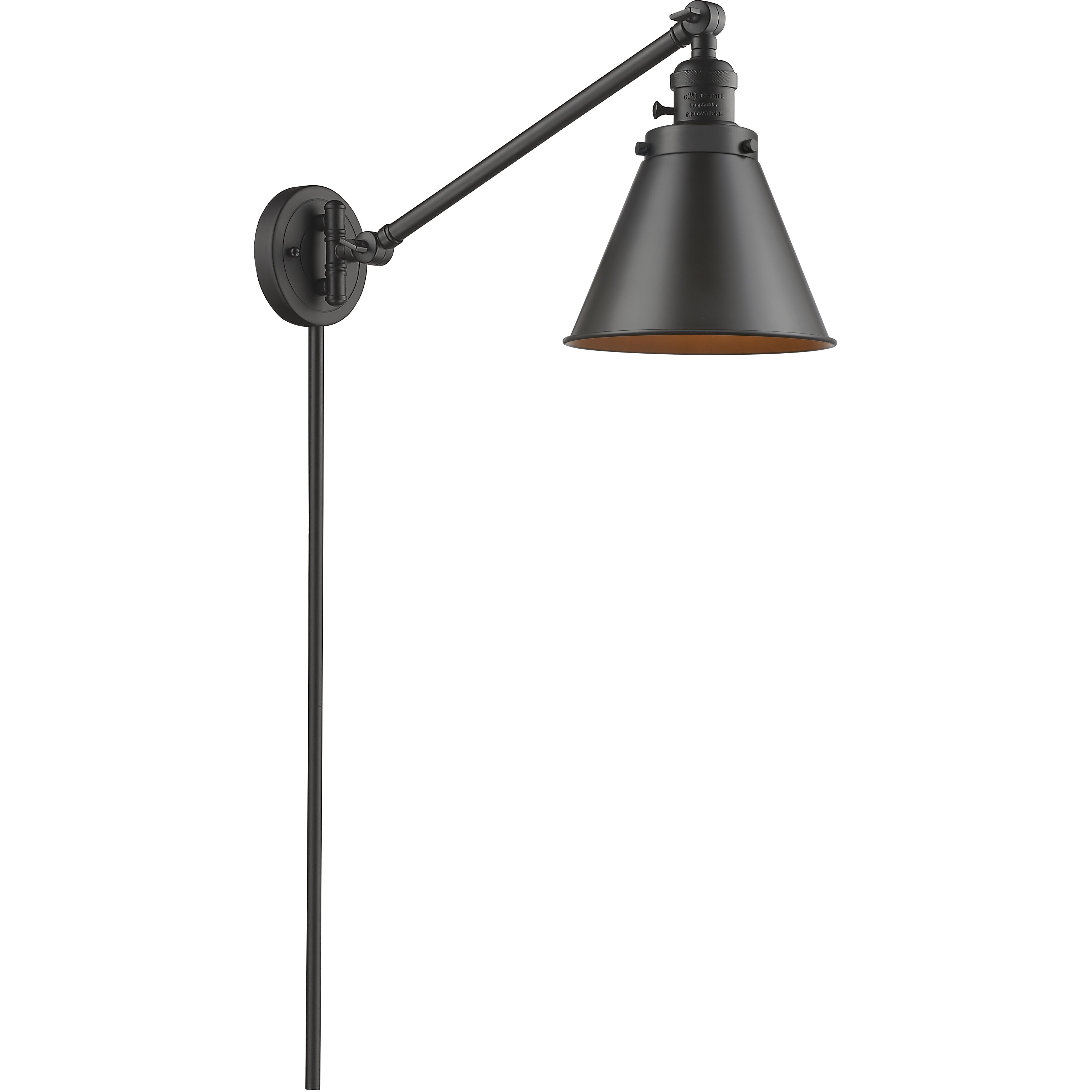 Oil rubbed bronze swing sales arm wall lamp