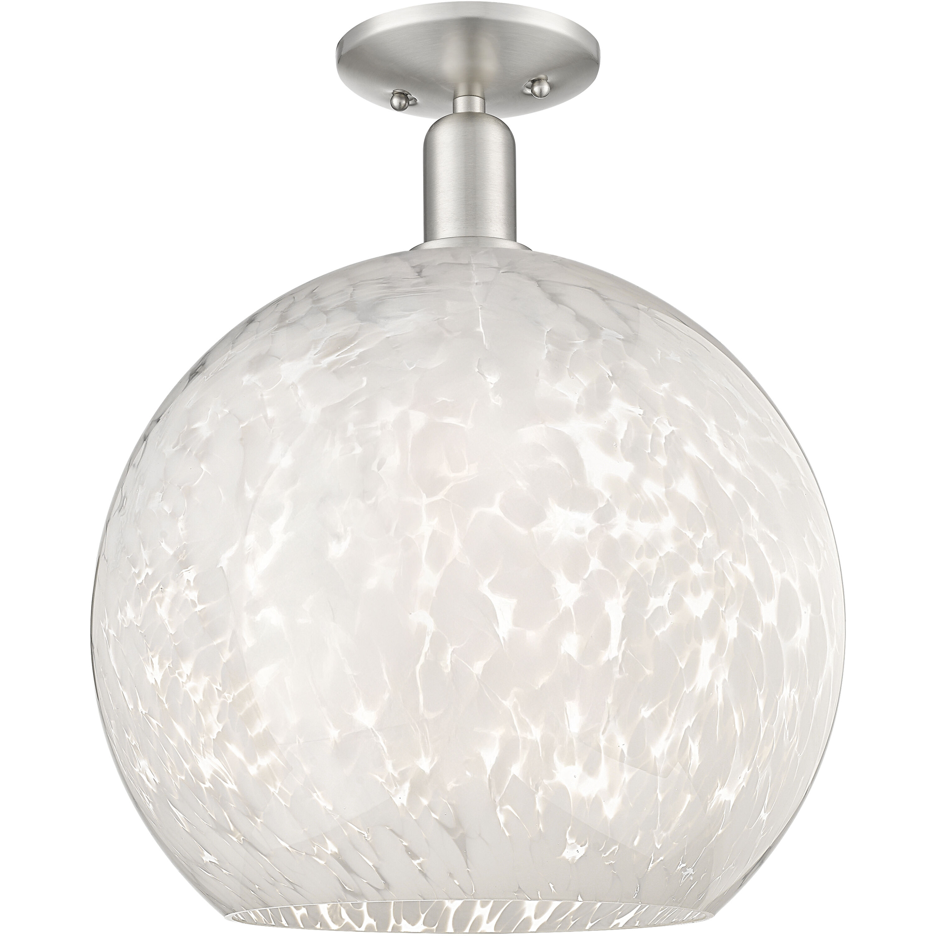 Arcadia White Mouchette 1 Light 13.75 inch Semi-Flush Mount