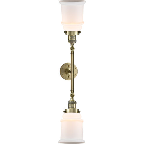 Franklin Restoration Canton LED 17 inch Antique Brass Bath Vanity Light Wall Light in Matte White Glass, Franklin Restoration