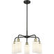 Clymer 5 Light 21.88 inch Black Antique Brass Chandelier Ceiling Light in Matte White Glass