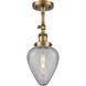 Franklin Restoration Geneseo LED 7 inch Brushed Brass Semi-Flush Mount Ceiling Light, Franklin Restoration