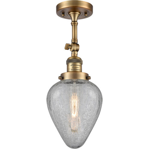 Franklin Restoration Geneseo LED 7 inch Brushed Brass Semi-Flush Mount Ceiling Light, Franklin Restoration