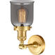 Franklin Restoration Small Bell LED 5 inch Satin Gold Sconce Wall Light in Plated Smoke Glass, Franklin Restoration
