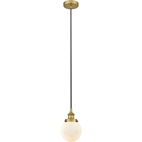 Edison Beacon 1 Light 6 inch Brushed Brass Mini Pendant Ceiling Light