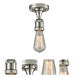 Franklin Restoration Bare Bulb LED 4.5 inch Polished Nickel Semi-Flush Mount Ceiling Light