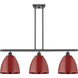 Ballston Plymouth Dome LED 36 inch Matte Black Island Light Ceiling Light in Matte Red