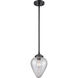 Nouveau Geneseo LED 7 inch Black Antique Brass Mini Pendant Ceiling Light, Nouveau