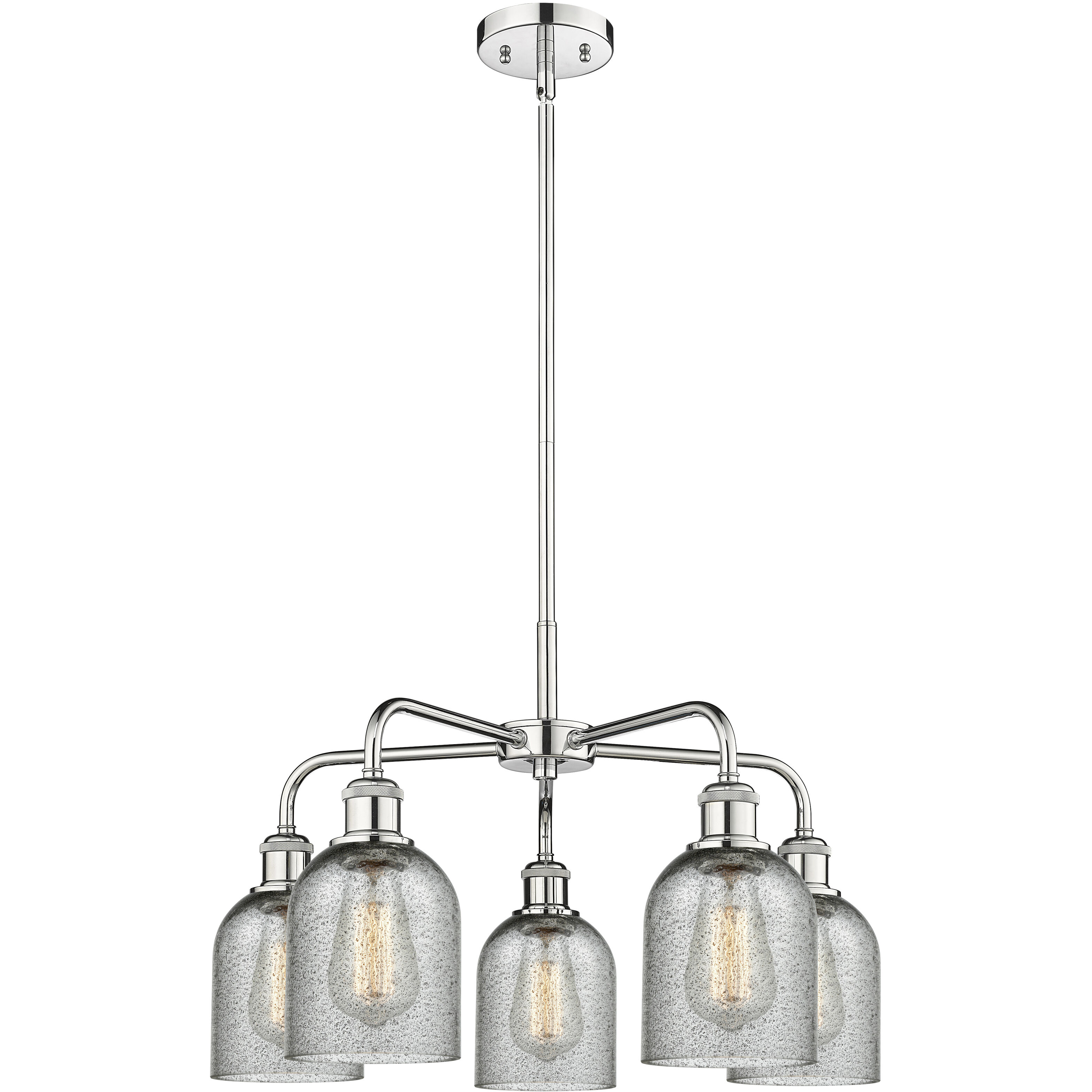 Caledonia 5 Light 23 inch Polished Chrome Chandelier Ceiling Light in Charcoal