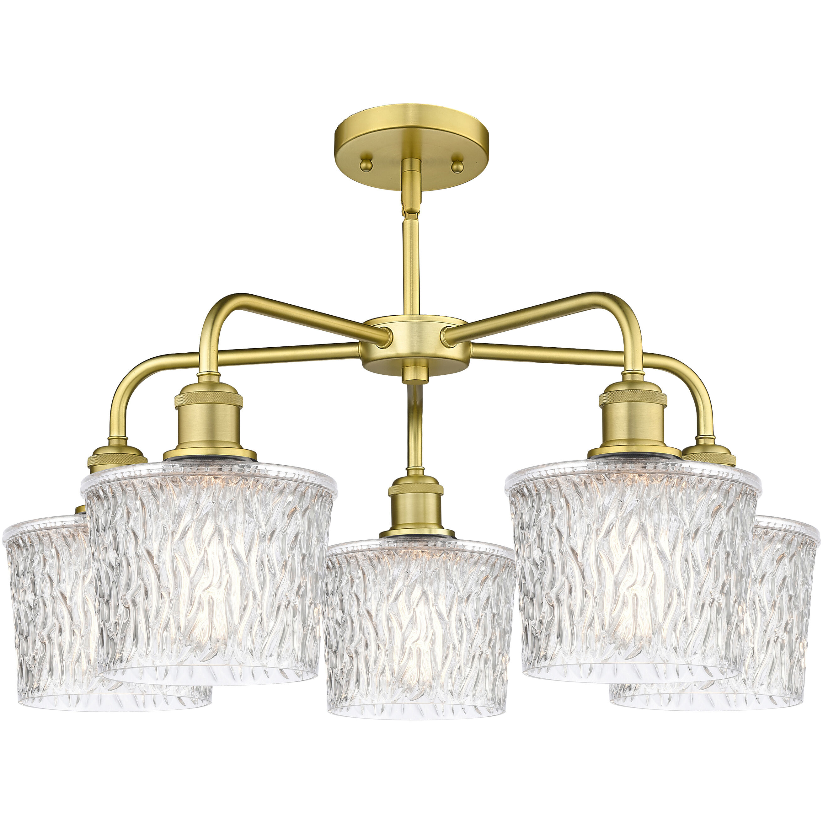 Niagra 5 Light 24.5 inch Satin Gold Chandelier Ceiling Light