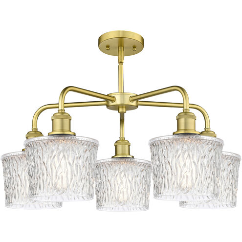 Niagra 5 Light 24.5 inch Satin Gold and Clear Chandelier Ceiling Light