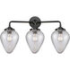 Nouveau Geneseo 3 Light 25 inch Black Antique Brass Bath Vanity Light Wall Light, Nouveau