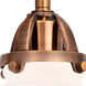 Nouveau 2 Small Canton LED 13.25 inch Antique Copper Bath Vanity Light Wall Light in Matte White Glass