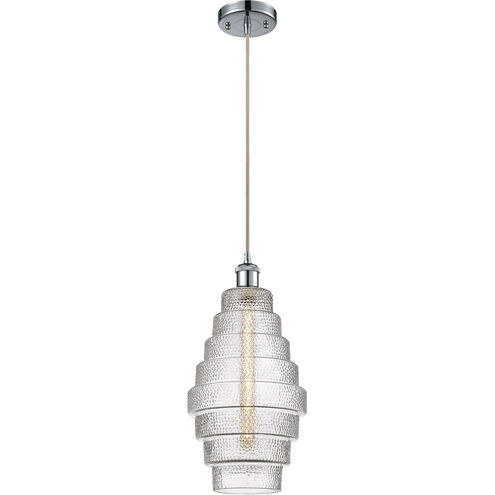 Ballston Cascade LED 8.25 inch Polished Chrome Mini Pendant Ceiling Light in Clear Glass