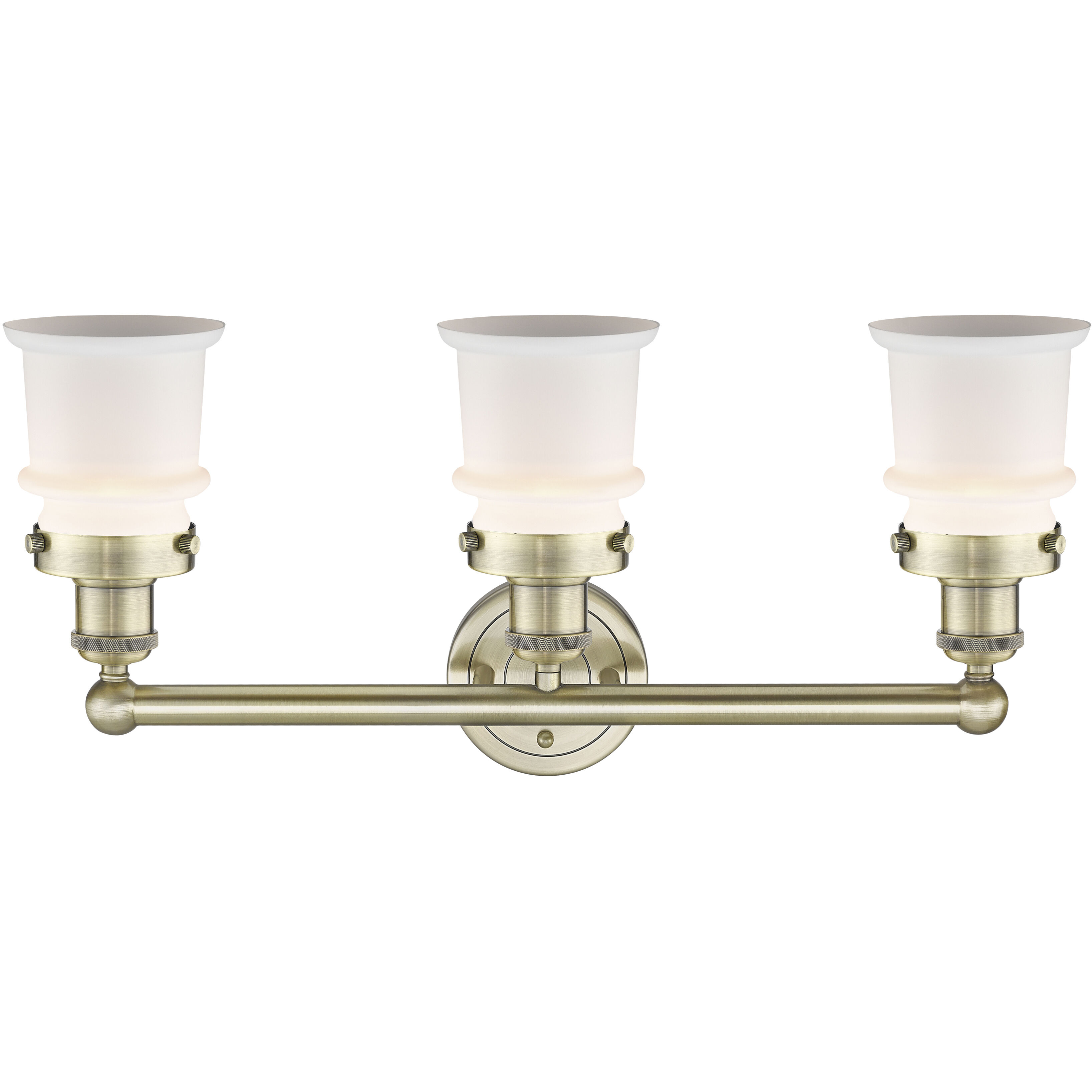 Canton 3 Light 23.25 inch Antique Brass Bath Vanity Light Wall Light in Matte White