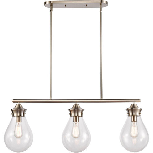 Genesis 3 Light 39 inch Satin Nickel Island Light Ceiling Light