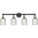 Bridal Veil 4 Light 32 inch Black Antique Brass Bath Vanity Light Wall Light in Clear
