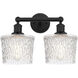 Edison Niagra 2 Light 16 inch Matte Black Bath Vanity Light Wall Light