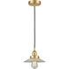 Edison Halophane 1 Light 9 inch Satin Gold Mini Pendant Ceiling Light