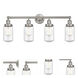 Dover 4 Light 33.5 inch Brushed Satin Nickel Bath Vanity Light Wall Light