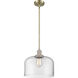 Franklin Restoration X-Large Bell LED 12 inch Antique Brass Pendant Ceiling Light in Clear Glass, Franklin Restoration