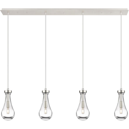Owego 4 Light 48.88 inch Polished Nickel Linear Pendant Ceiling Light in Clear Glass