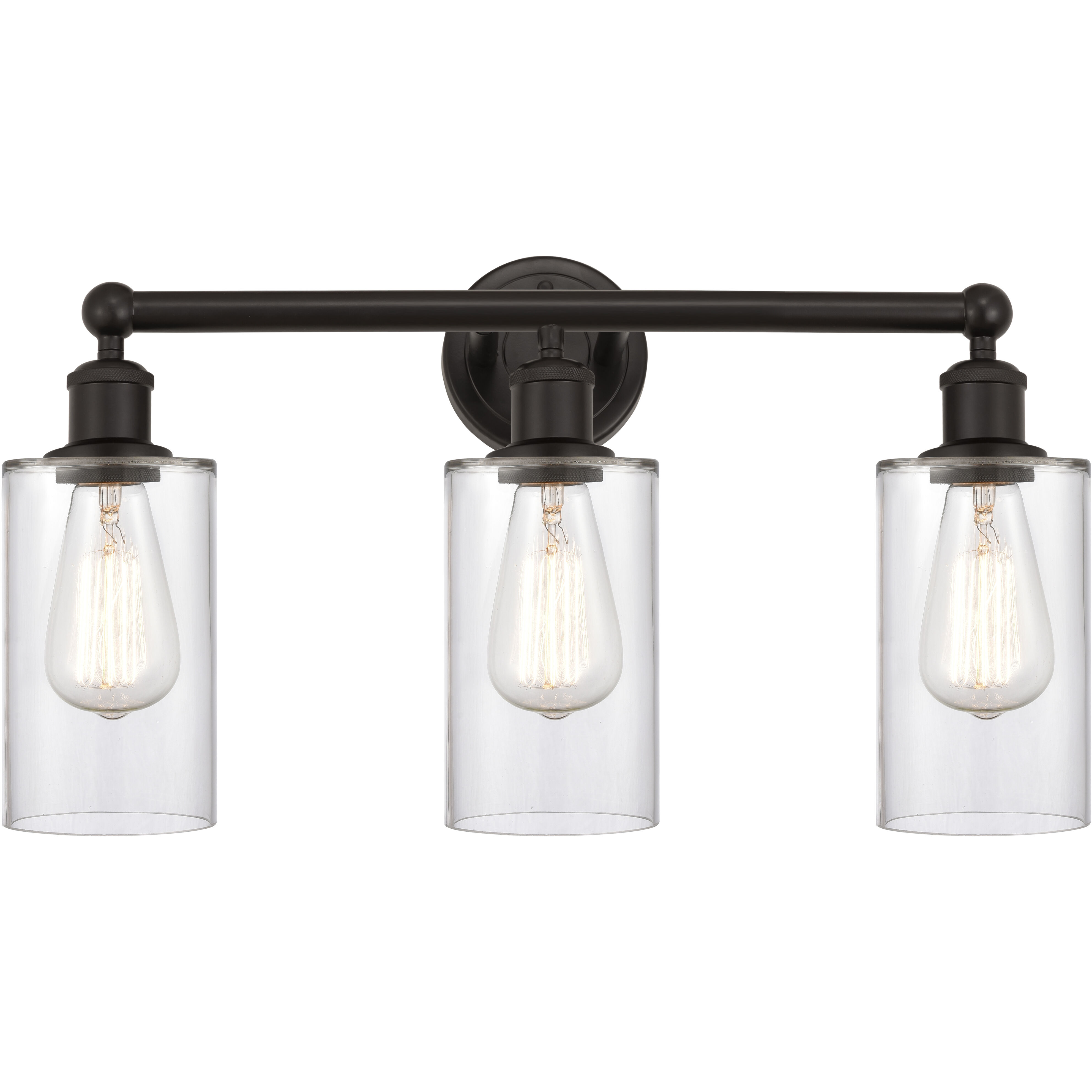 Edison Clymer 3 Light 22 inch Oil Rubbed Bronze Bath Vanity Light Wall Light in Clear Glass