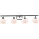 Ballston Fenton 4 Light 36 inch Brushed Satin Nickel Bath Vanity Light Wall Light in Matte White Glass, Ballston