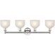 Dayton 4 Light 32.5 inch Polished Nickel and White Bath Vanity Light Wall Light