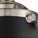 Nouveau Railroad LED 8 inch Brushed Satin Nickel Semi-Flush Mount Ceiling Light in Matte Black, Nouveau