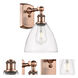 Ballston Dome 1 Light 8 inch Antique Copper Sconce Wall Light in Clear Glass