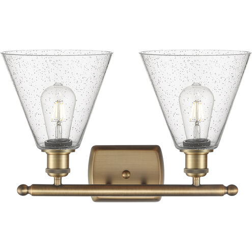 Ballston Ballston Cone LED 18 inch Brushed Brass Bath Vanity Light Wall Light in Seedy Glass