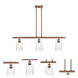 Ballston Hadley 3 Light 36 inch Antique Copper Island Light Ceiling Light in Clear Glass, Ballston