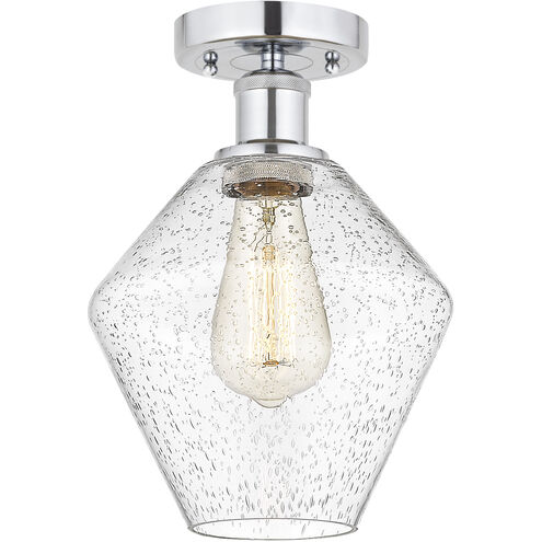 Edison Cindyrella 1 Light 8 inch Brushed Satin Nickel Semi-Flush Mount Ceiling Light in Matte White Glass
