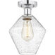 Edison Cindyrella 1 Light 8 inch Brushed Satin Nickel Semi-Flush Mount Ceiling Light in Matte White Glass