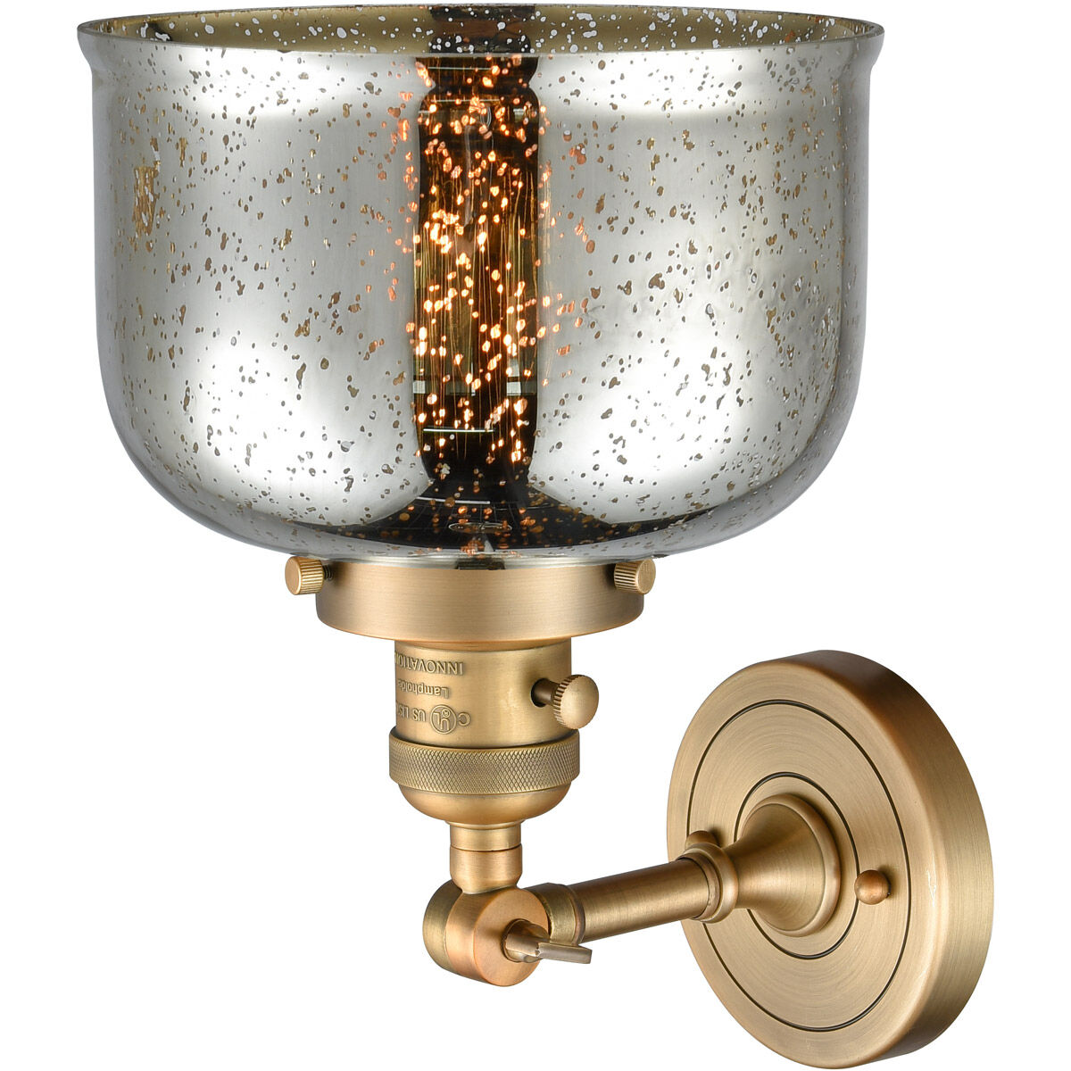 Franklin Restoration Large Bell LED 8 inch Brushed Brass Sconce Wall Light, Franklin Restoration