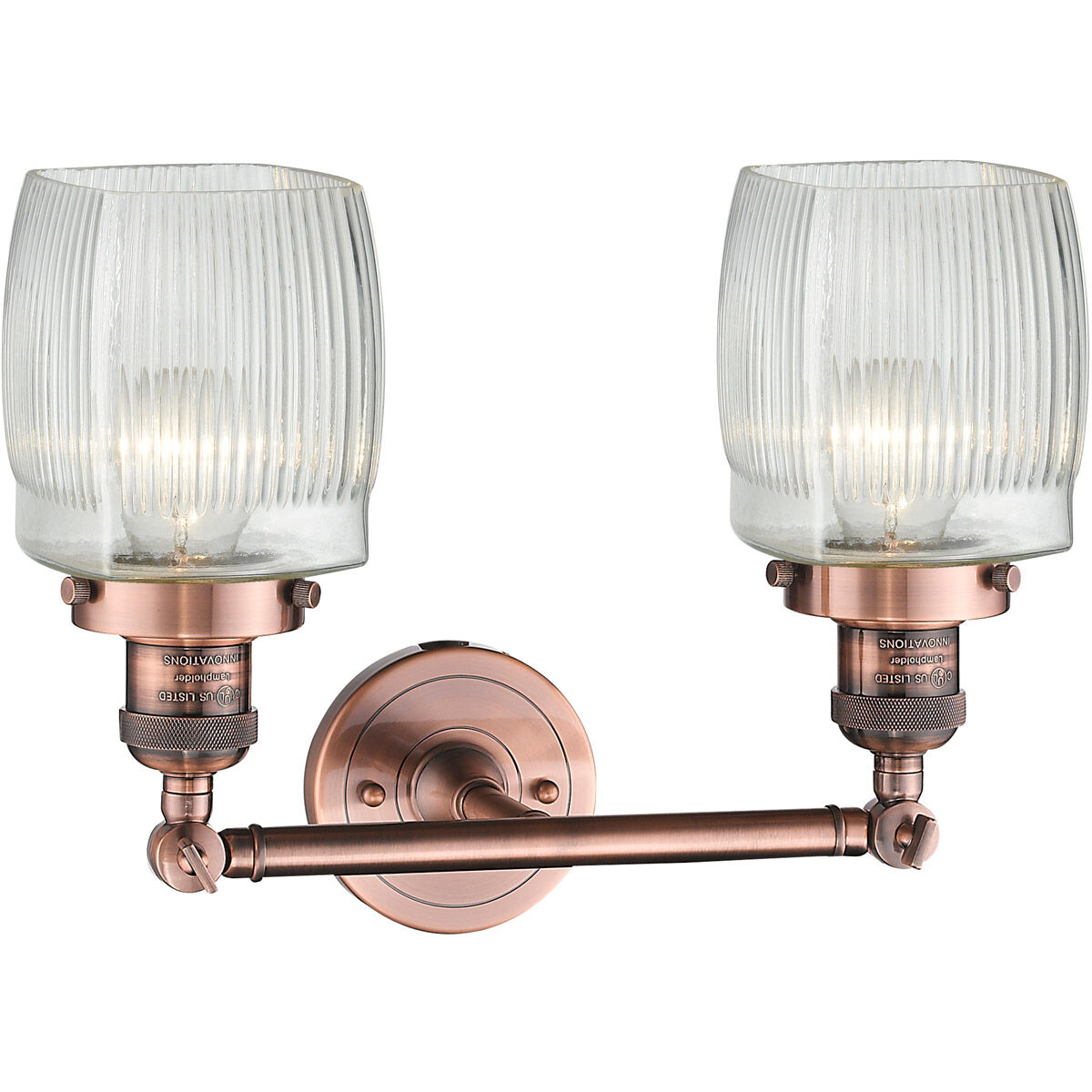 Franklin Restoration Colton 2 Light 16 inch Antique Copper Bath Vanity Light Wall Light, Franklin Restoration