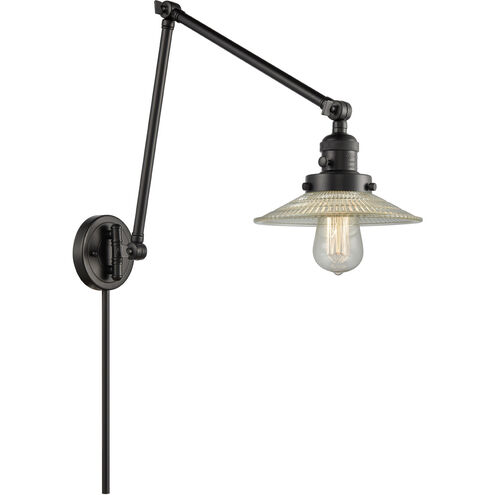 Halophane 30 inch 3.50 watt Matte Black Swing Arm Wall Light, Franklin Restoration