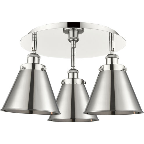 Ballston Urban 3 Light 19.75 inch Polished Nickel Flush Mount Ceiling Light