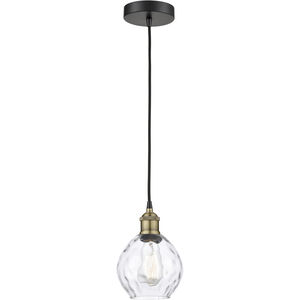 Waverly 1 Light 6 inch Black Antique Brass Mini Pendant Ceiling Light in Clear Glass