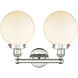 Beacon 2 Light 15.5 inch Polished Nickel and Matte White Bath Vanity Light Wall Light
