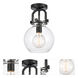 Restoration Newton 1 Light 8 inch Matte Black Flush Mount Ceiling Light, Restoration