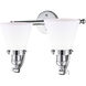 Franklin Restoration Small Cone LED 18 inch Polished Chrome Bath Vanity Light Wall Light in Matte White Glass, Franklin Restoration