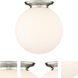 Beacon 1 Light 17.75 inch Satin Nickel Flush Mount Ceiling Light